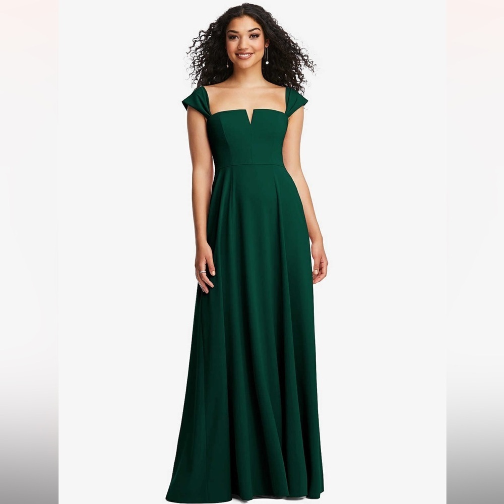 Dessy Collection Hunter Green Maxi Dress Gown Size 14